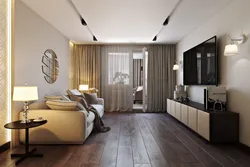 Living room interior with balcony photo