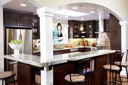 Kitchen Photo Corner With Bar Counter Interior