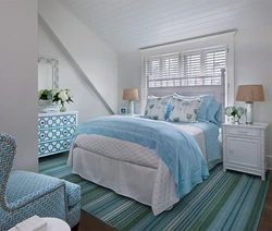 In the bedroom in blue photo