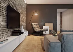 Qonaq otağı loft daxili dizayn fotoşəkili