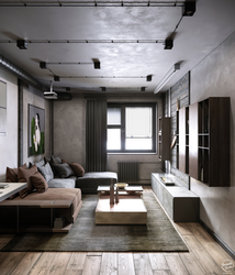 Qonaq otağı loft daxili dizayn fotoşəkili