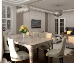 Dining room living room in modern style photo