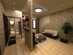 Interior of the living room and hallway in the same style