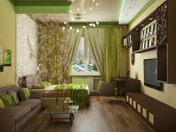 Living room interior in light green color photo