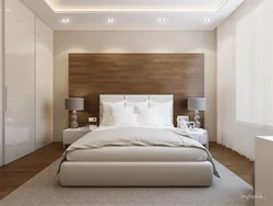 Wallpaper in beige tones for the bedroom photo