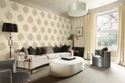 Wallpaper photo in the living room interior