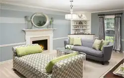 Зәйтүн тонындағы қонақ бөлмесінің интерьері фото