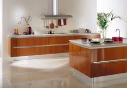 Kitchen without upper cabinets straight design