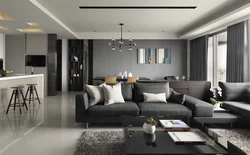Gray walls in the living room photo