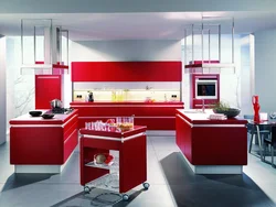Photo Of Kitchen Red Kitchen Photo Design