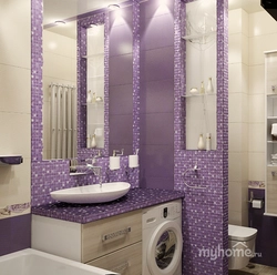 What colors go with purple in a bathroom interior