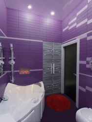 What colors go with purple in a bathroom interior