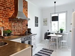 Kitchen In Brick Interior