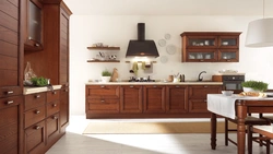 Kitchen Design Photo With Brown Furniture Photo