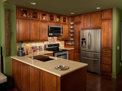Kitchen Design Photo With Brown Furniture Photo