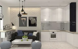 Kitchen Living Room Design 19 Sq.M.