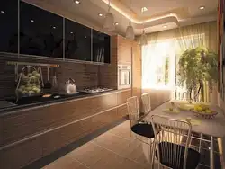 Kitchen in brown colors photo