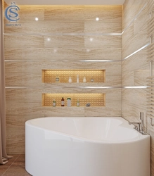 Corner bathtub bathroom design photo