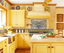 Kitchen Interior In Yellow Photo