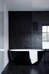 Black tiles in the bathroom photo design