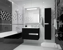 Black Tiles In The Bathroom Photo Design