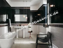 Black tiles in the bathroom photo design