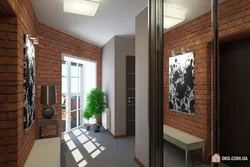 Loft üslubunda fotoşəkildə koridor mebeli