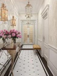 Wallpaper in the hallway photo in the apartment design photo