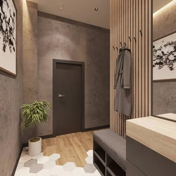 Wallpaper in the hallway photo in the apartment design photo