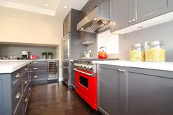 Light gray kitchen in the interior combination