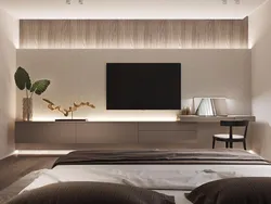 TV in the bedroom interior photo