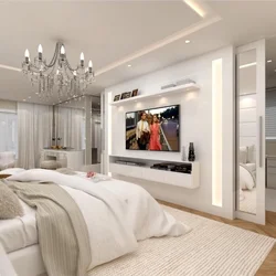 TV in the bedroom interior photo