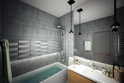 Photo of a bathroom in gray and white