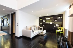 Dark floor in the living room photo