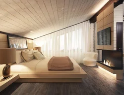 Bedroom in the house interior design photo