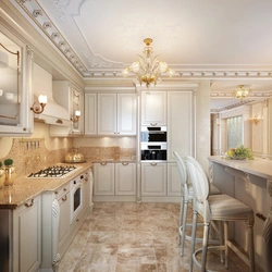 Modern kitchen design in classic style photo