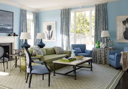 Colors in the interior of a living room in an apartment