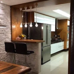Kitchens living rooms with a bar counter photo design