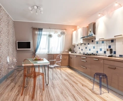 Beige walls in the kitchen photo