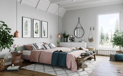 Bedroom design in Scandinavian style photo