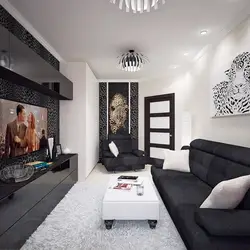 Bir mənzildə qonaq otağı dizayn fotoşəkili 19 kv m şəkil