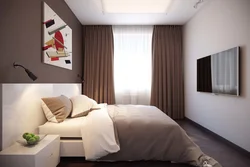 Rectangular bedroom interior