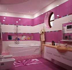 Bathroom in pink tones photo