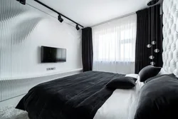 Bedroom Interior In Black And White Photo