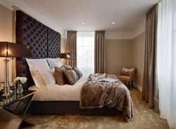 Bedrooms in brown tones interior