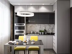Design of a corner kitchen in a modern style in Khrushchev