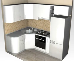 Design Of A Corner Kitchen In A Modern Style In Khrushchev