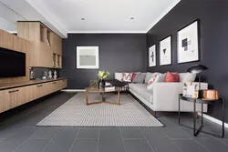 Gray floor photo in the apartment