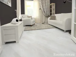 Living room white floor design