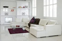 Qonaq otağı ağ döşəmə dizaynı
